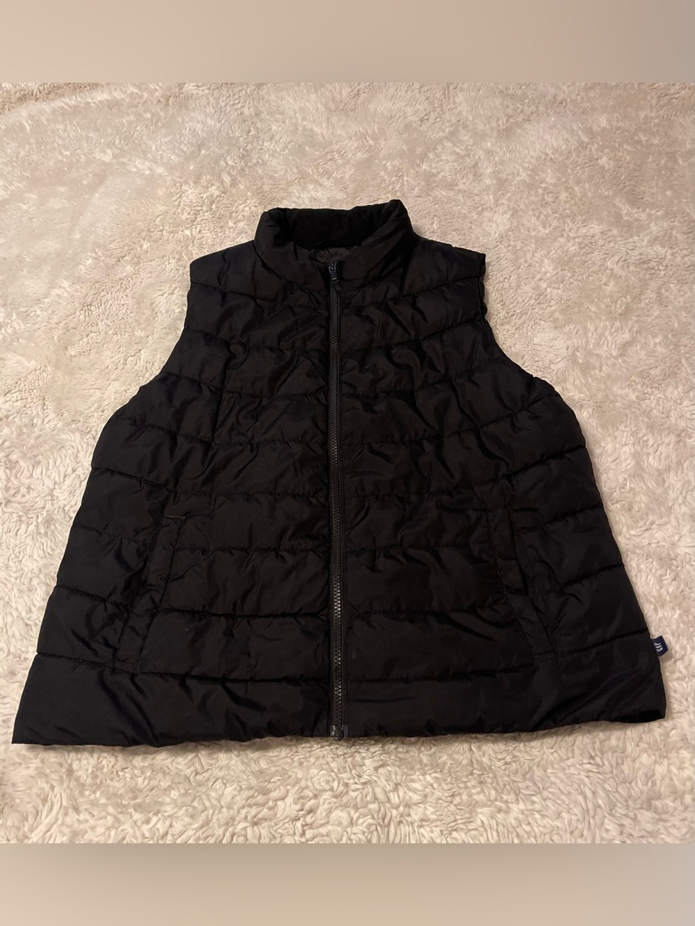 Gap ColdControl Puffer Vest Womens Large Black Full Zip Water Resistant Quilted